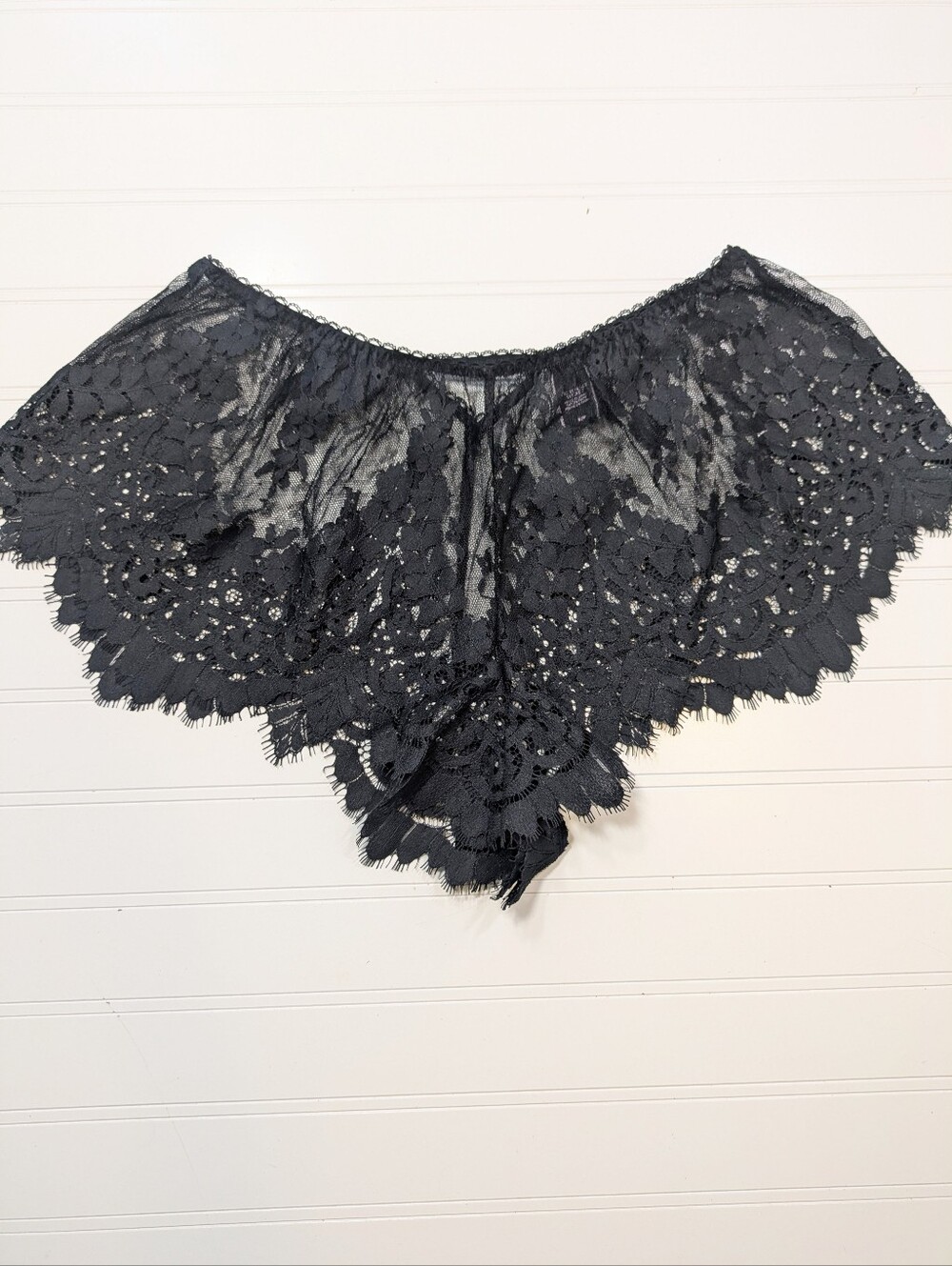 Victoria's Secret Black Lace Shorts Eyelash Hems